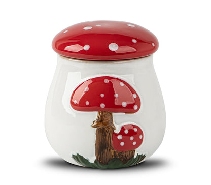 dgudgu Airtight Cookie Jar Mushroom Cookie Jar With Lid Ceramic White Cookie Jars for Kitchen Counter Large Cookie Container Storage For Kitchen Counter