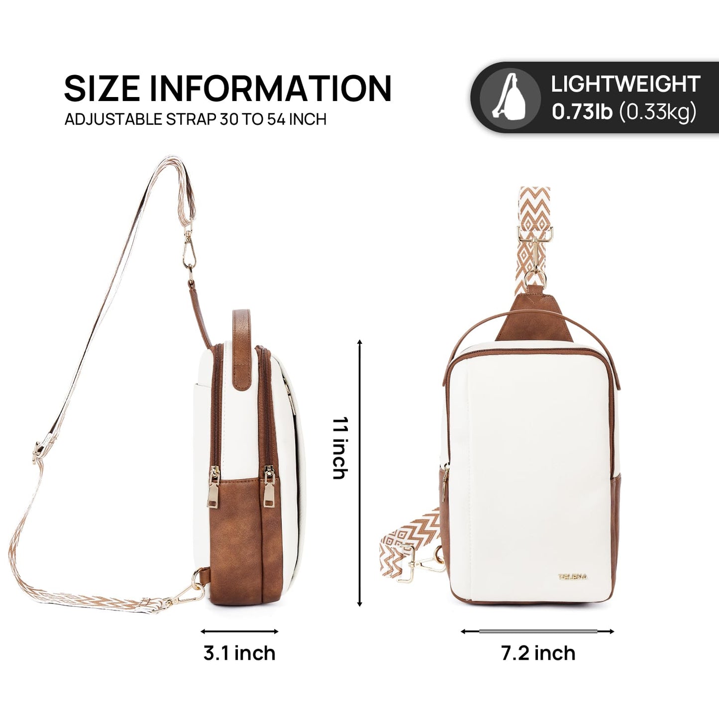 Telena Crossbody Sling Bags for Women, PU Leather Fanny Packs Cross Body Bag for Woman