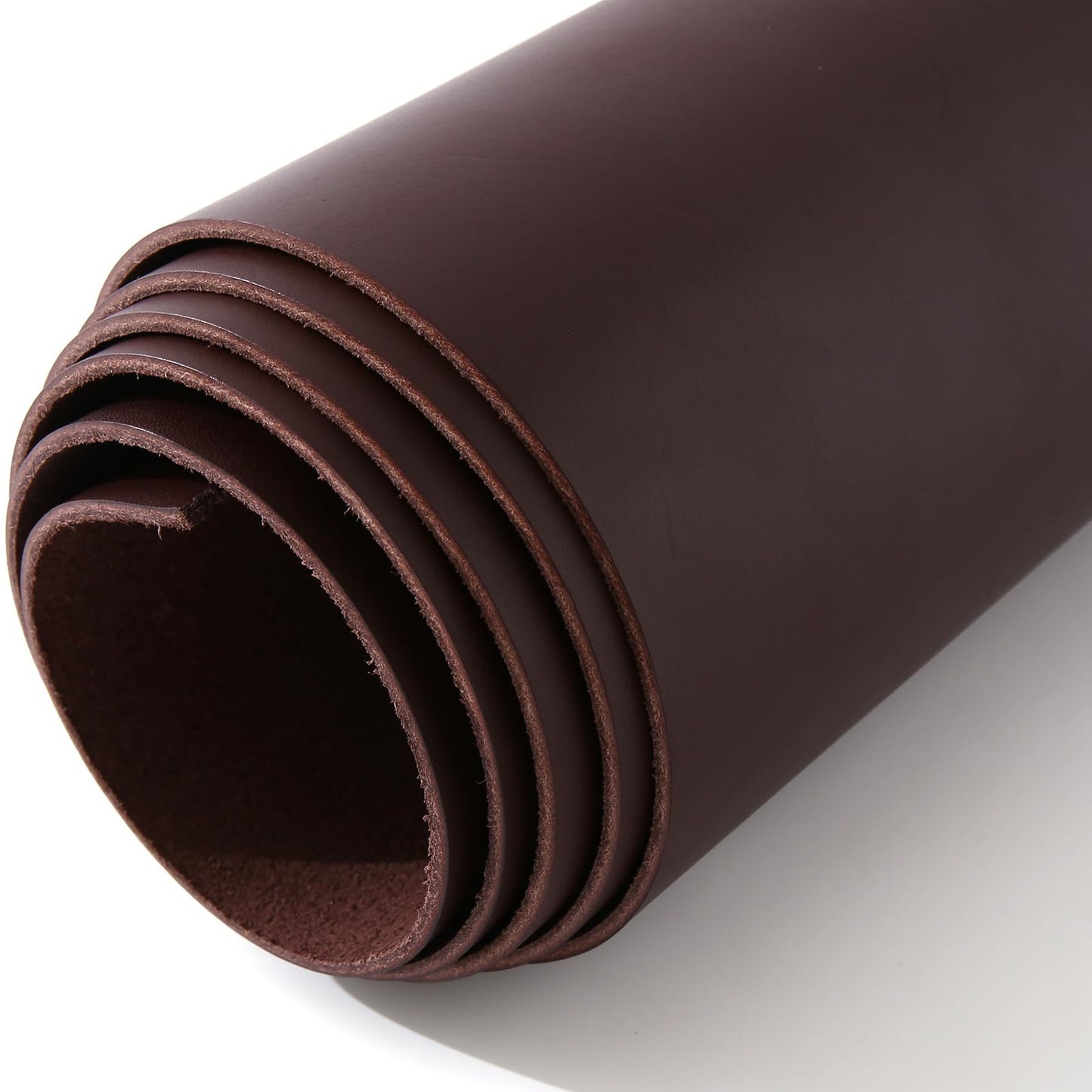 Large Size 17"x70" Leather, Cowhide Veg Tan Leather for Leather Belt Bag Strap Craft Shoe Making Wallet, 2.5mm Thick Full Penetration Dyeing Coffee