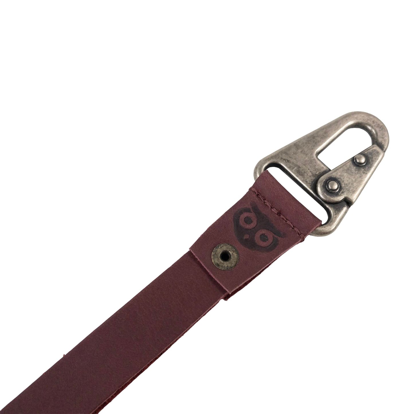 Hide & Drink, Lanyard Keychain for Men and Women, Neck Strap with Hook, ID Holder, Clip to Attach to House, Apartment, Car Keys, Full Grain Leather, Handmade, Sangria
