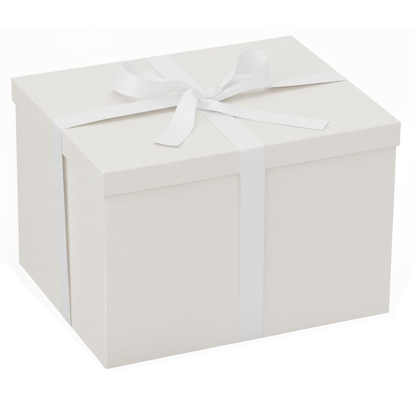 Rinrda Extra Large Gift Box,15x12x10 Inches,White Gift Boxes with Lids for Presents,10-inch Deep Box for Birthday Weddings Valentine's Day.Contains Card, Ribbon,Shredded paper