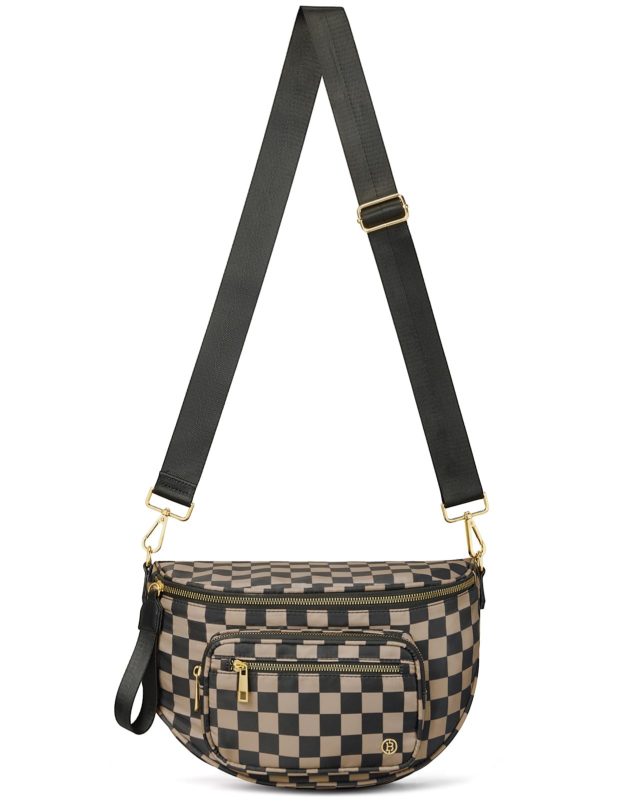 BOSTANTEN Crossbody Bags for Women Cross Body Purse Checkered Bum Bag, Large Diaper Purse for Moms, Perfect for Work/Travel