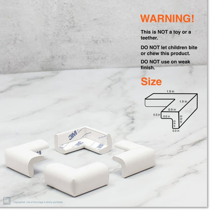 Roving Cove Slimfit Corner Edge Protector for Baby Proofing (Small 18ft Edge 8 Corners), Furniture Safety Bumper Guard, Soft NBR Rubber Foam, 3M Adhesive, Oyster White (Off White)