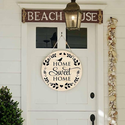 Welcome Sign Front Door Decoration Home Sweet Home Outdoor Indoor Wall Hanging Decorations 12x12in