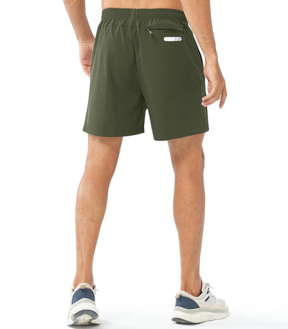 NORTHYARD Men's Athletic Running Shorts Gym Workout 7"/9"/5" Quick Dry Lightweight Sports Basketball Tennis 3 Zipper Pockets ARMYGREEN-5inch L