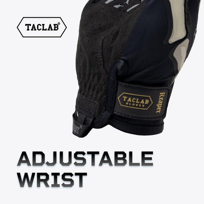 TACLAB Reaper Skeleton Gloves - Thin and Lightweight for Summer, Airsoft, Paintball, Cycling, Motorcycle, Multipurpose (Dark, L)