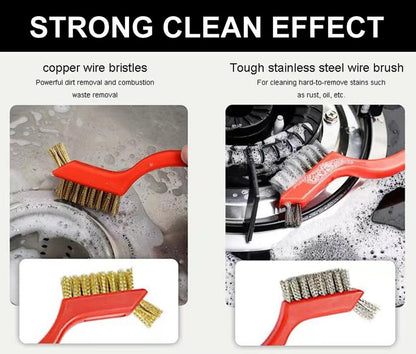 Rust Remover Brass Brush, 3 Pack Small Wire Brass Brushes for Cleaning, Brass-Coated Brush Tool Rust Remover for Metal