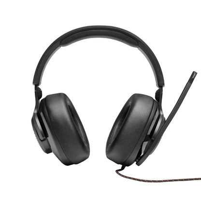 JBL Quantum 200 - Wired over-ear gaming headset with Voice focus directional flip-up mic and memory foam ear cushions (Black)