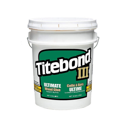Titebond III Ultimate Wood Glue 5 Gal. – Premium Professional Woodworking Adhesive, Waterproof, Strong Initial Tack, Interior/Exterior Use, Easy Water Cleanup – 1417