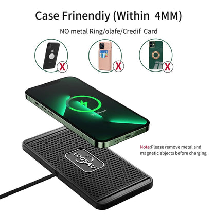Wireless car Charger Charging pad 15w Non Slip FastCharger for car Wireless Phone Charger for Android for iPhone 11/12/13/14/15/16 Pro Max Xs,Samsung Galaxy S20, S10+ Note 9，LG
