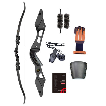 Sanlida Hermit 10 ILF Hunting Recurve Bow Kit for Adults 60" 30-45 Lbs Archery Recurve Bow, CNC ILF Riser, Carbon & Graphite Foam Core ILF Limbs, RH Only, Limited Life-time Warranty (60",40 Lbs)