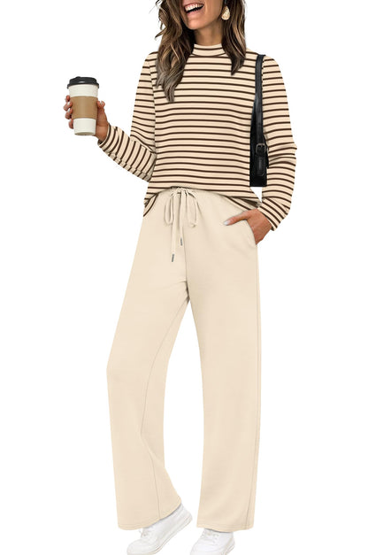 Sampeel Two Piece Sets for Women Mock Neck Matching Sets Loungewear Fall Clothes Travel Outfits Fashion 2025 XS-2XL