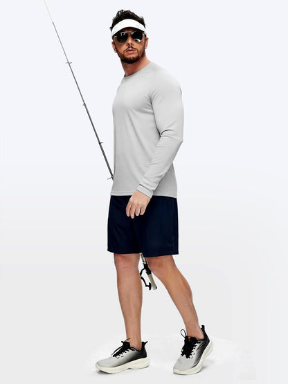ZITY 5 Pack Long Sleeve Shirts for Men UPF 50+ UV Sun Protection Quick Dry Athletic Shirts for Fishing Running Workout Rash Guard