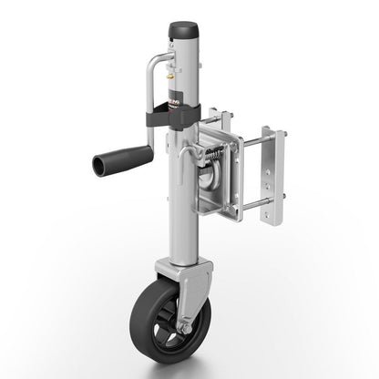 TOWKING Upgraded Spoke Wheel Trailer Jack, 10" Vertical Movement, 1500 lbs, for RV, Boat, Trailer and More, Black, Silver