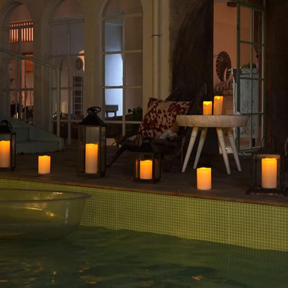 Homemory 6" x 4" Large Waterproof Outdoor Flameless Candles with Remote Control and Timer, Battery Operated Flickering LED Pillar Candles for Indoor Outdoor Lanterns, Porch, Long Lasting, Set of 2