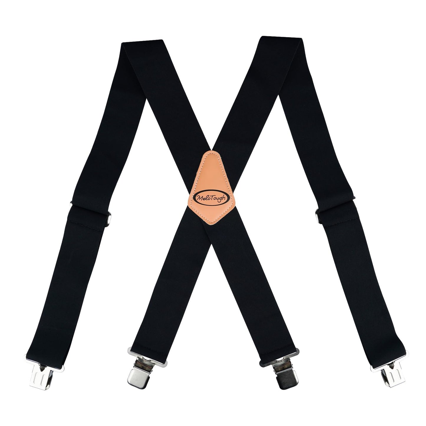 MELOTOUGH Suspenders for Men Heavy Duty Men's Suspenders w/Clip Big and Tall Work suspenders Mens Suspenders for Jeans (Black)
