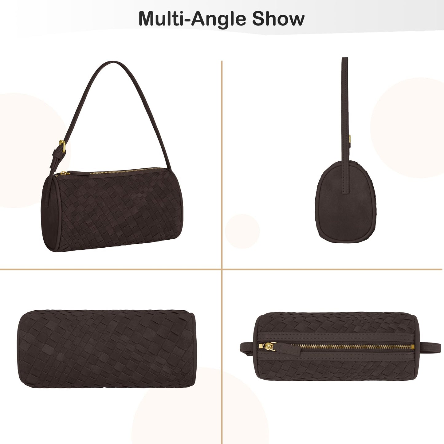 GZRHKJ Mini Woven Bag, Leather Woven Handbag with Adjustable Strap, Small Purses for Women, Top-handle Bags, Mini Evening Bag