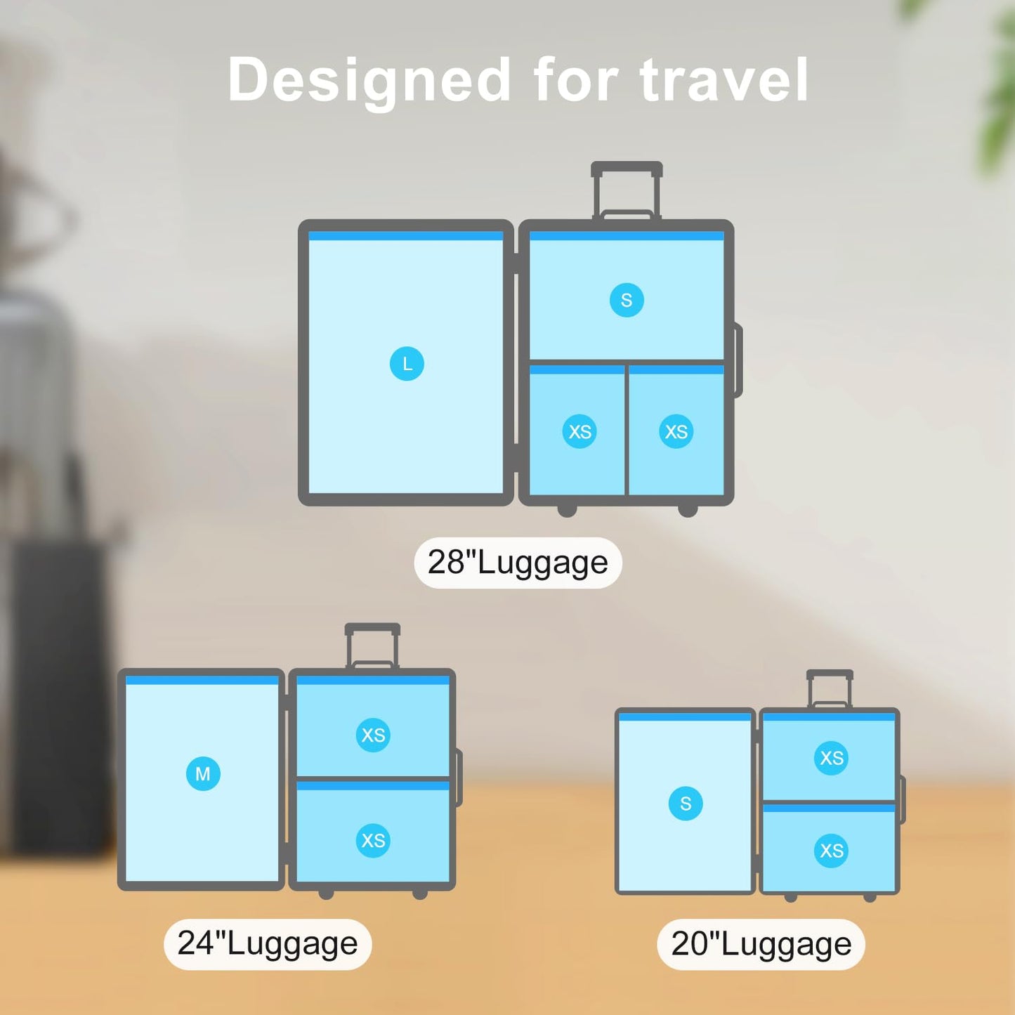 UPGOGO Combo 12 Pack Travel Vacuum Bags with Portable Electric Pump, Space Saver Vacuum Storage Bags for Clothing and Luggage, Travel Essentials