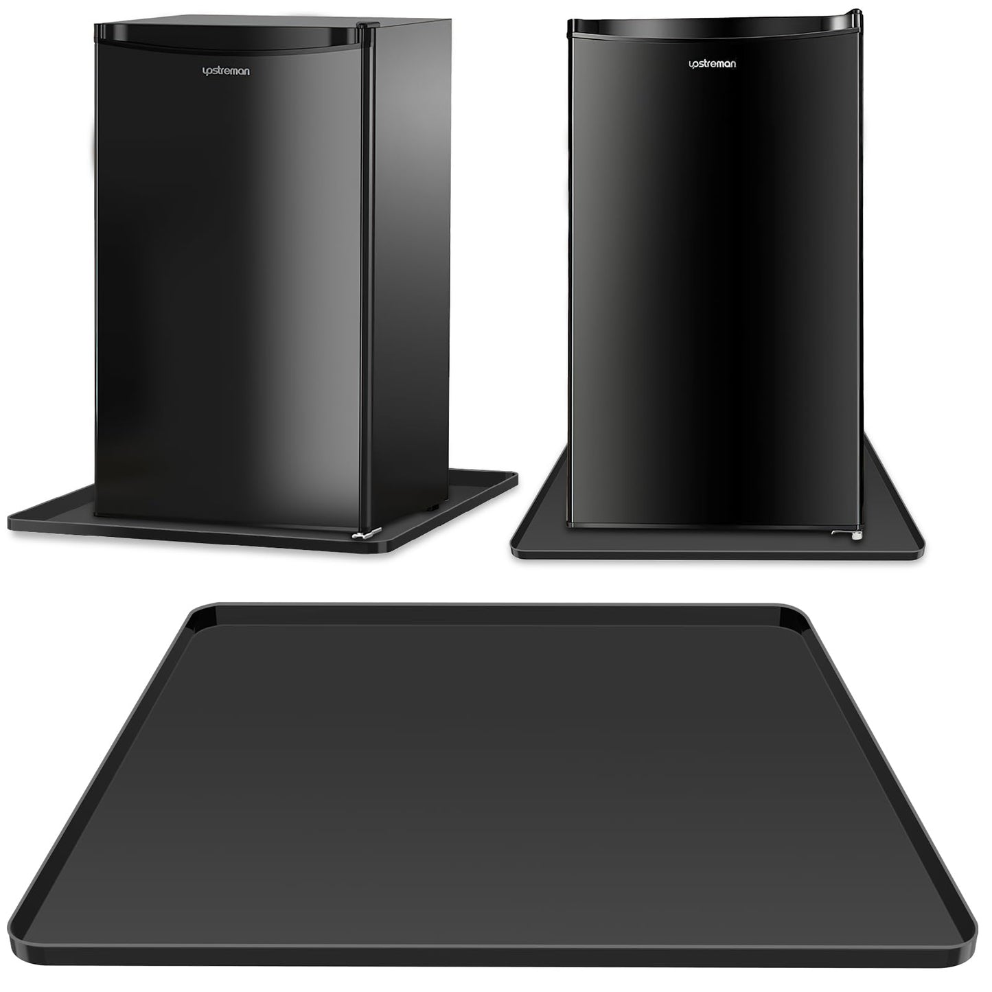 Ieesspd Mini Fridge Silicone Mat,24''x24''x0.5'', Under Refrigerator Mat Mini Fridge Drip Pan Prevents Appliance Leakage Water Spills, Protects the Floor From Damage and Cleanliness(Black)