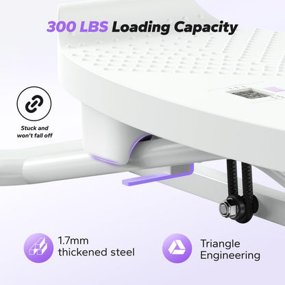 MERACH Balance Board for Adults, Rocking Stepper with Resistance Bands, Portable Wobble Board Featuring LCD Monitor, 300 lbs Capacity Ski Balance Trainer for Full Body Workout at Home Gym（Purple）