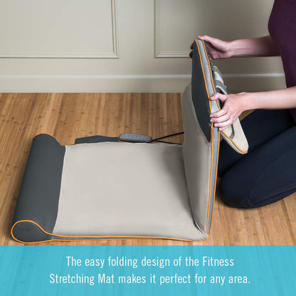 HoMedics Body Flex Back Stretching Mat with Heat, 6 Stretching Programs and 3 Intensity Levels with Removable Memory Foam Pillow for Full Body Coverage, Portable for Yoga, Athletes, Home Gym