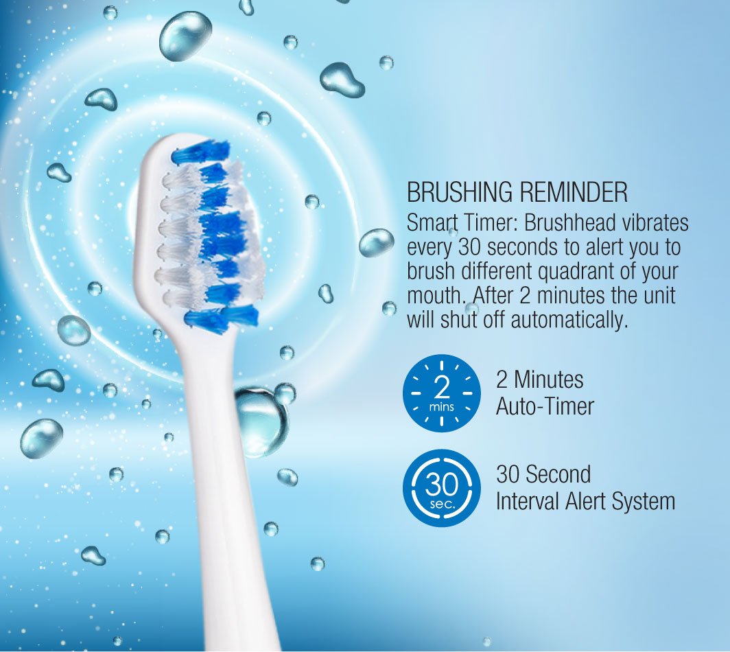 Pursonic S430 SmartSeries Electronic Power Rechargeable Sonic Toothbrush, 12 Brush Heads Included, Red