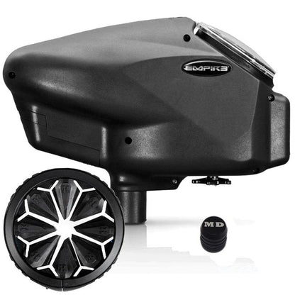 Maddog Empire Halo Too Electronic Paintball Loader with HK Army Epic Speed Feed and HPA Paintball Tank Fill Nipple Protector Accessory Package - Blackout