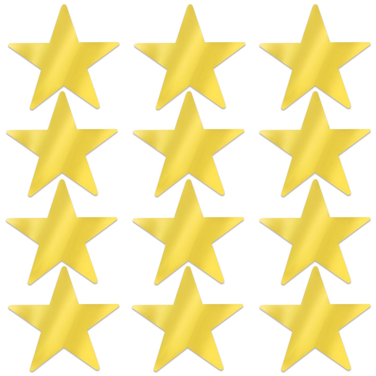 Beistle Gold Metallic Star Cutouts – 48 Plastic Decorations for Awards Night Parties and Banquets, Hollywood Themes, Graduation Celebrations, Bulletin Boards and New Year’s Eve Event Decor, 3½"