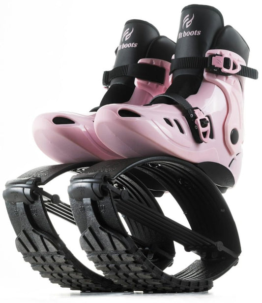 FIT BOOTS for Women Exercise - Premium Moon Shoes for Jumping, Kangaroo Shoes for Training, Cardio & Fun, Joint-Friendly, Rebounder Jumps Boots for Adults & Kids, Bouncy Workout (Pink-XS-100/150Lbs)