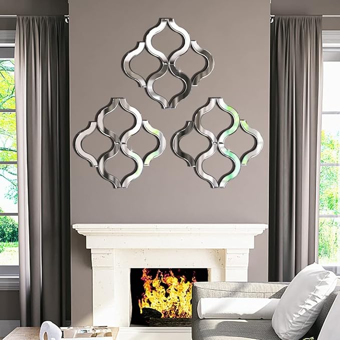 DMDFIRST Arc-Shaped Wall Mirror, Silver, 14.75'x14.75', Modern Fashion Decor, Unframed, Beveled Edge