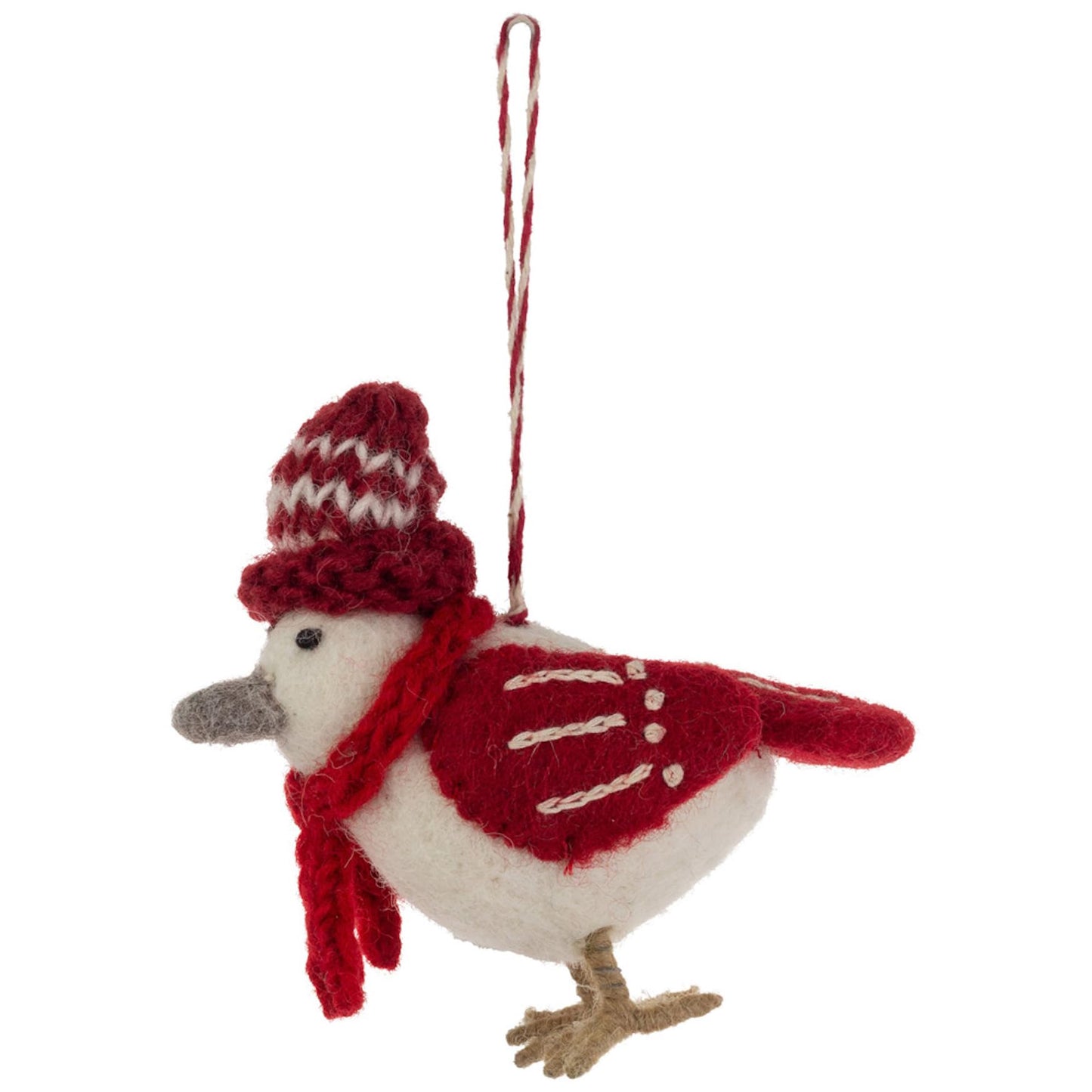 Boston International Felt Christmas Tree Ornament Winter Holiday Hanging Ornaments Decorations for Home, 4", Bird
