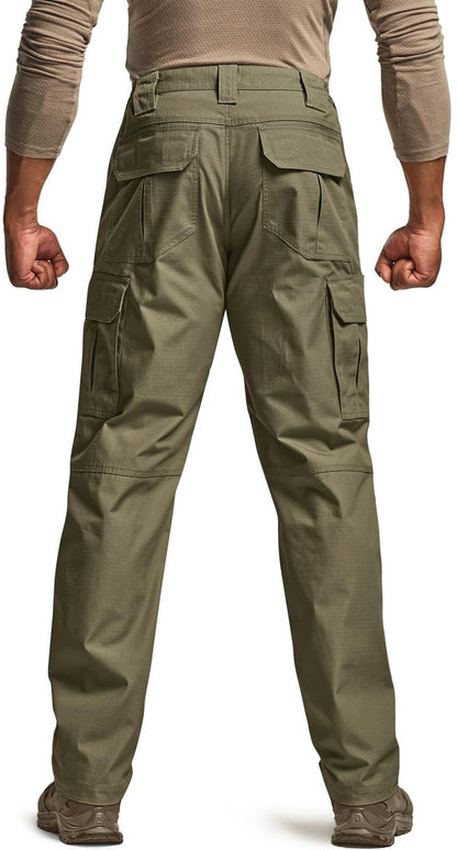 CQR Men's Tactical Pants, Water Resistant Ripstop Cargo Pants, Lightweight EDC Work Hiking Pants, Outdoor Apparel, Raider Soil Green, 36W x 30L