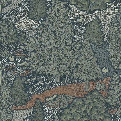 Peel and Stick Wallpaper for Home Decoration Kitchen Forest Treasure Hunt Wallpaper Removable Vinyl Self Adhesive Shelf Paper & Drawer Liner Roll House, Workshop & Office 17.3" x 118" SM-577-3
