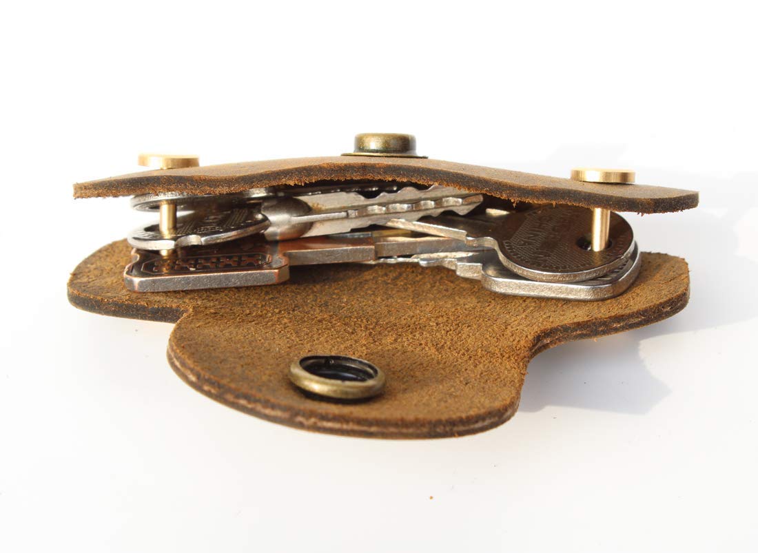Handmade Thick Cowhide Hook Small Key Bag Keycases key organizer Vintage