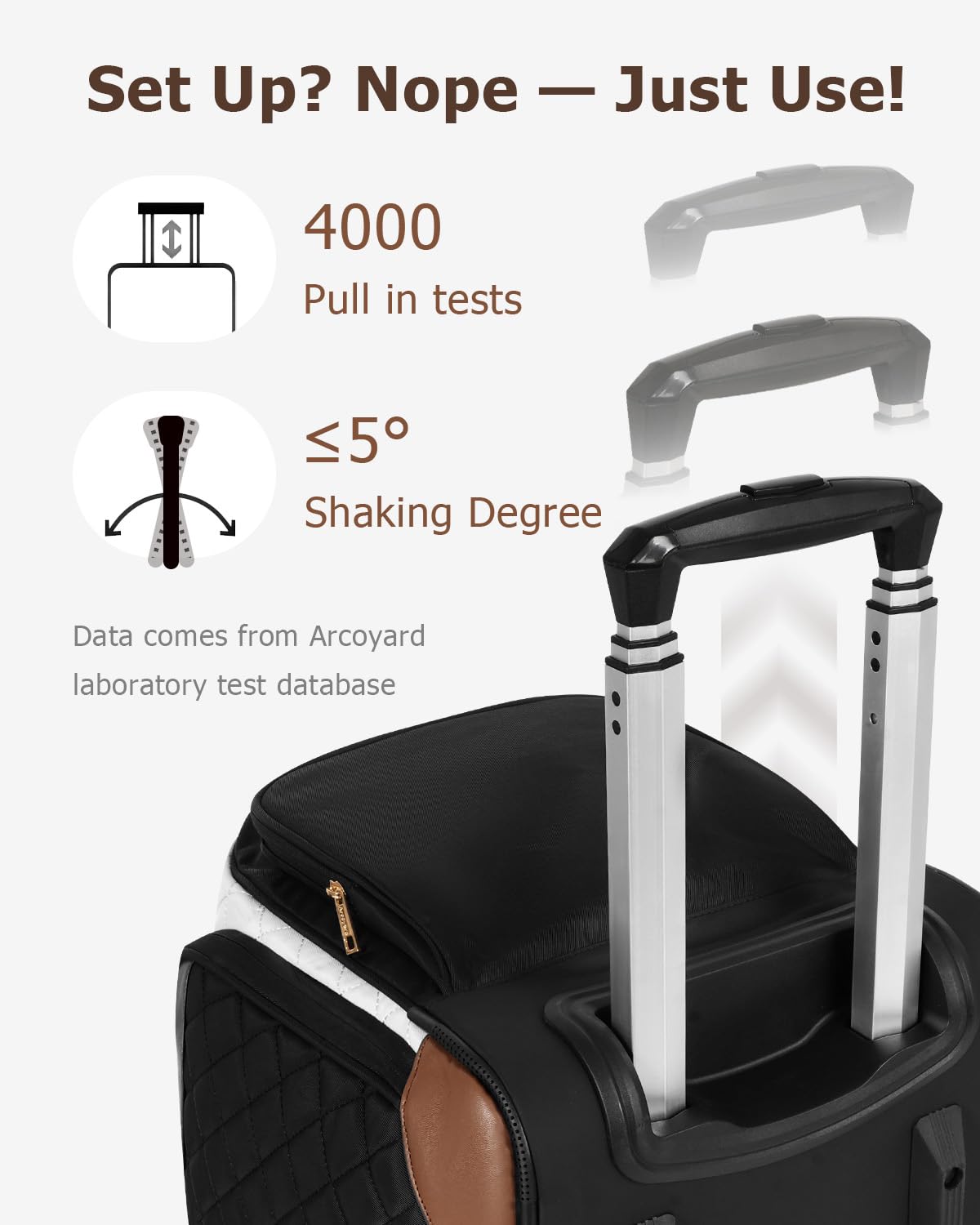 Arcoyard Sewing Machine Case with Wheels, Rolling Sewing Machine Carrying Case with Removable Bottom Pad & 2 Packing Cubes Storage, No Installation Required, Compatible with Singer, Brother, Brown