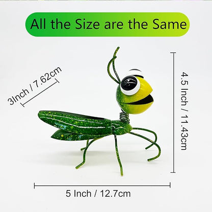Metal Yard Art Cute Grasshopper Garden Decor Patio Porch Decorations Backyard Ornaments (4Grasshopper)