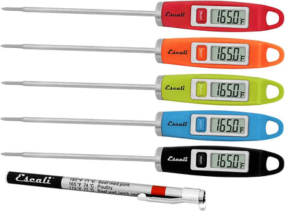 Escali DH1 Gourmet Digital Meat Thermometer with Extra Long Probe, NSF Certified, Black