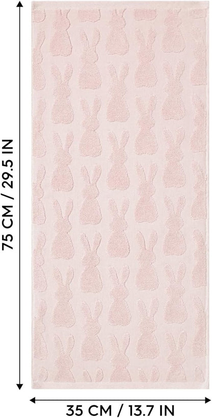 Artoid Mode 1 Pc Pink 3D Rabbit Jacquard Easter Hand Towels