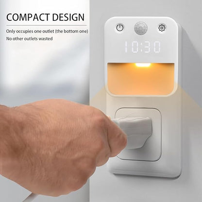 SX.man&sog Motion Sensor Light Indoor,3 Colors Temp Adjustable Motion Light Indoor with Time Display Ideal Night Lights for Bedroom,Kitchen or Bathroom (2 Pack)