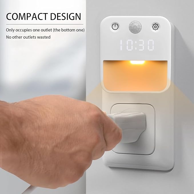 SX.man&sog Motion Sensor Light Indoor,3 Colors Temp Adjustable Motion Light Indoor with Time Display Ideal Night Lights for Bedroom,Kitchen or Bathroom (1 Pack)