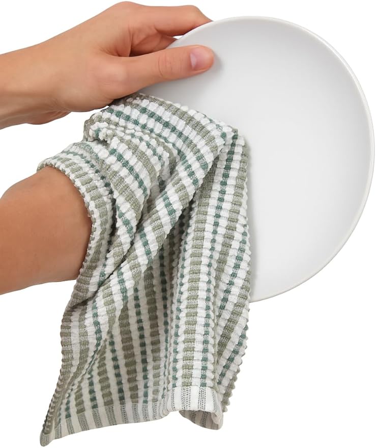 Serafina Home Sage Green Kitchen Dish Towels- Set of 3 100% Cotton Soft