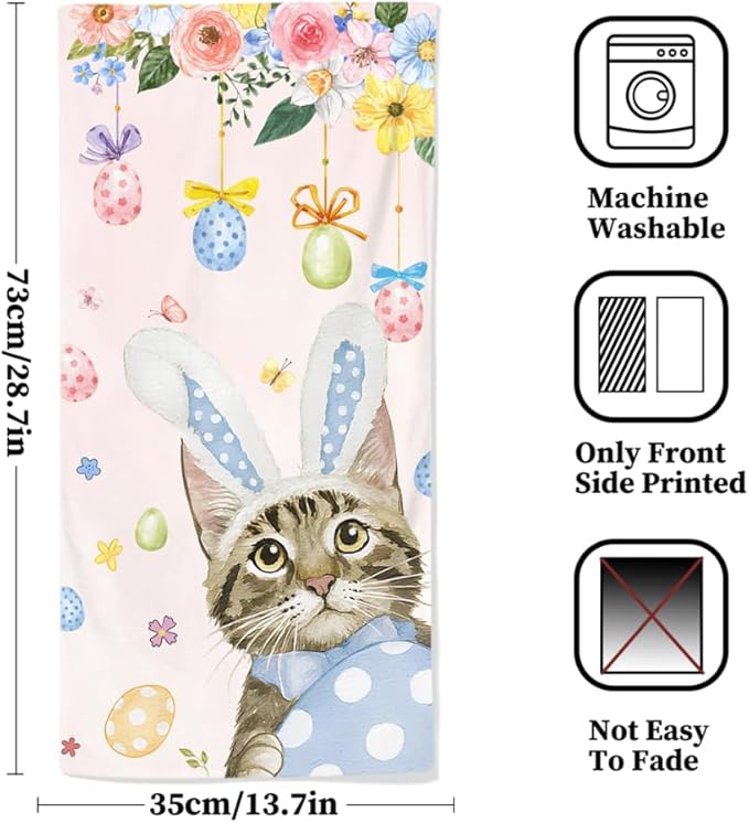 Easter Hand Towels, 28.7X 13.7 Inch Floral Spring Towels Soft Decorative Easter