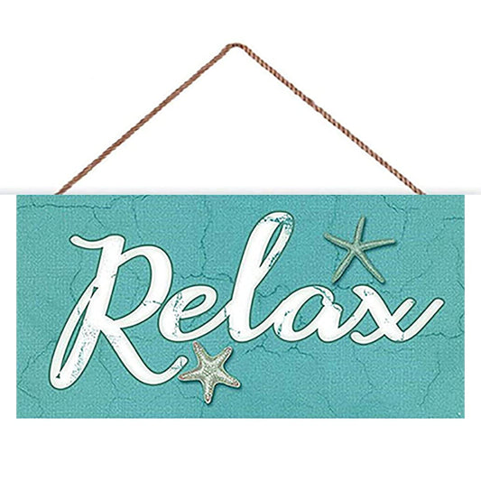 WEIMEILD Relax Wood Sign - Relax Signs for Bathroom Home Decor - Relax Wall Decor - Beach Decor Plaque 12x6inches(hjd121)