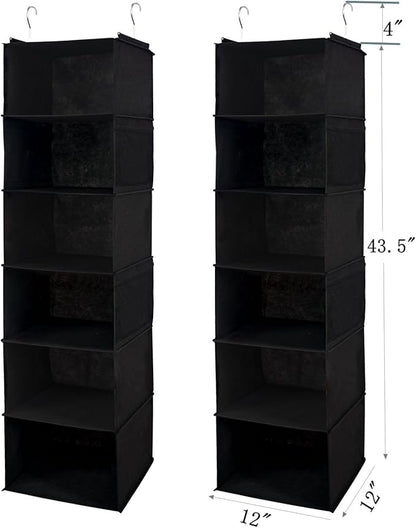 6 Shelves Hanging Closet Organizer, 2 Pack Hanging Storage