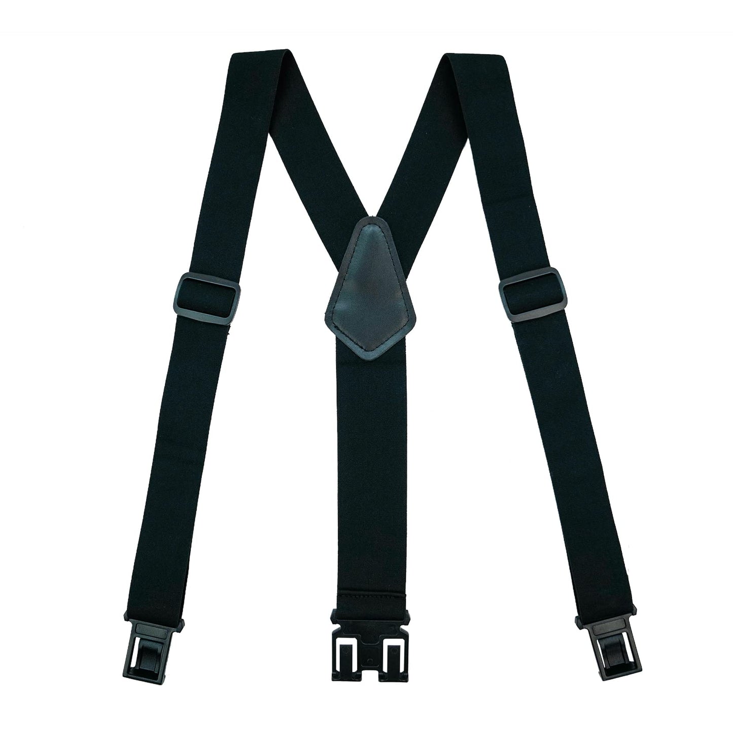 MELOTOUGH Belt Clip Suspenders for Men's Elastic Hook End Plastic Clip Suspenders Non Metal Airport Friendly,Black