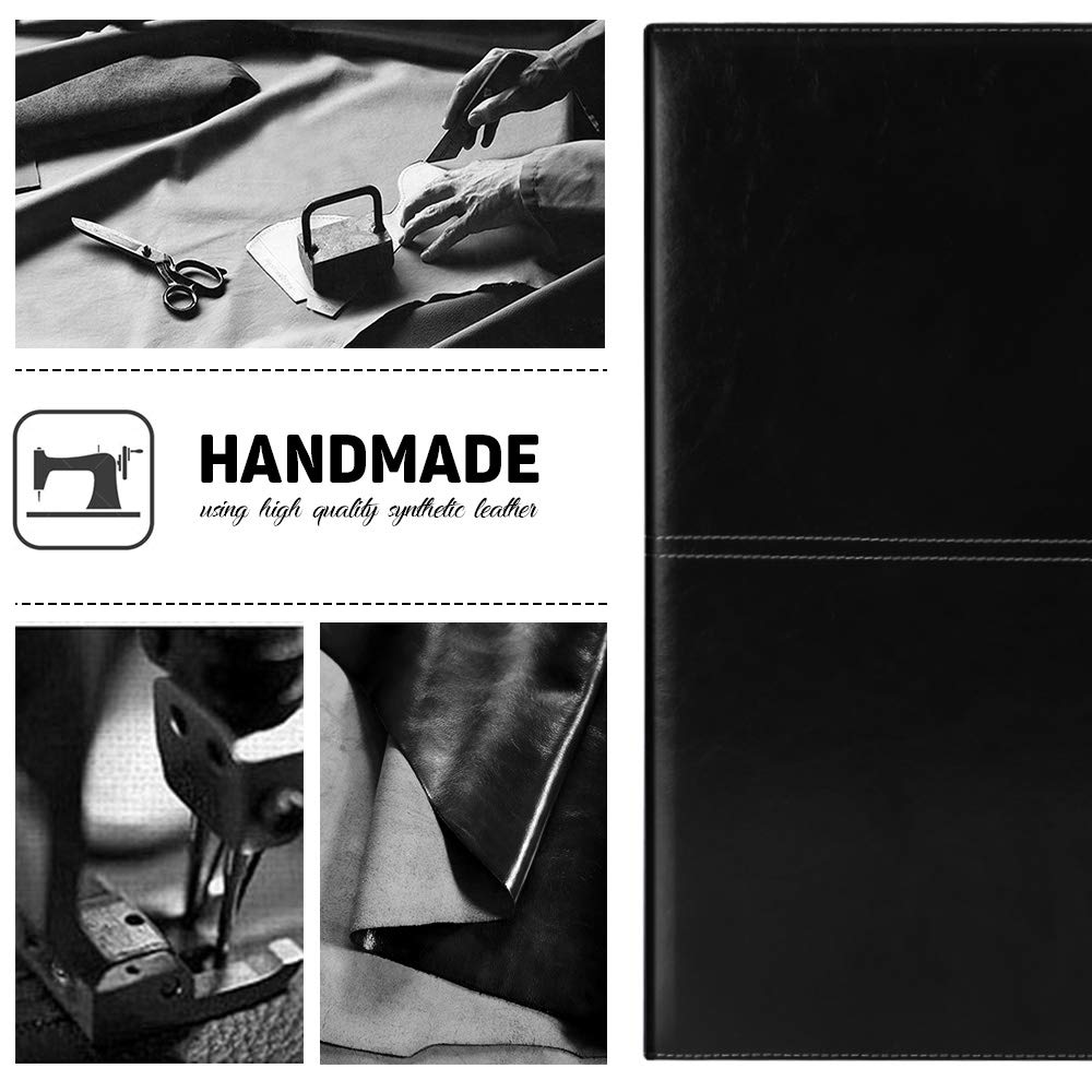 Toplive Padfolio 3 Ring Binder Organizer Business Portfolio Folder for Women, A4/ Letter Size PU Leather Professional Portfolio Padfolio for Interview Conference Presentation, Black
