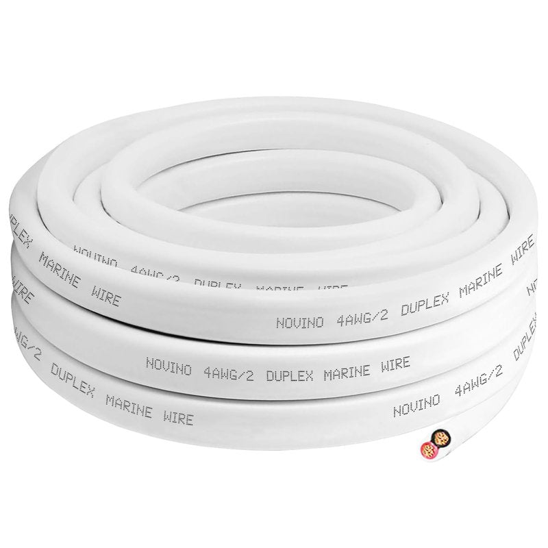 4 Gauge Marine Wire Duplex Marine Grade Wire,4 AWG 6ft Tinned Copper Boat Electrical Cable for Boat/Automotive/RV/Camper Outdoor Use