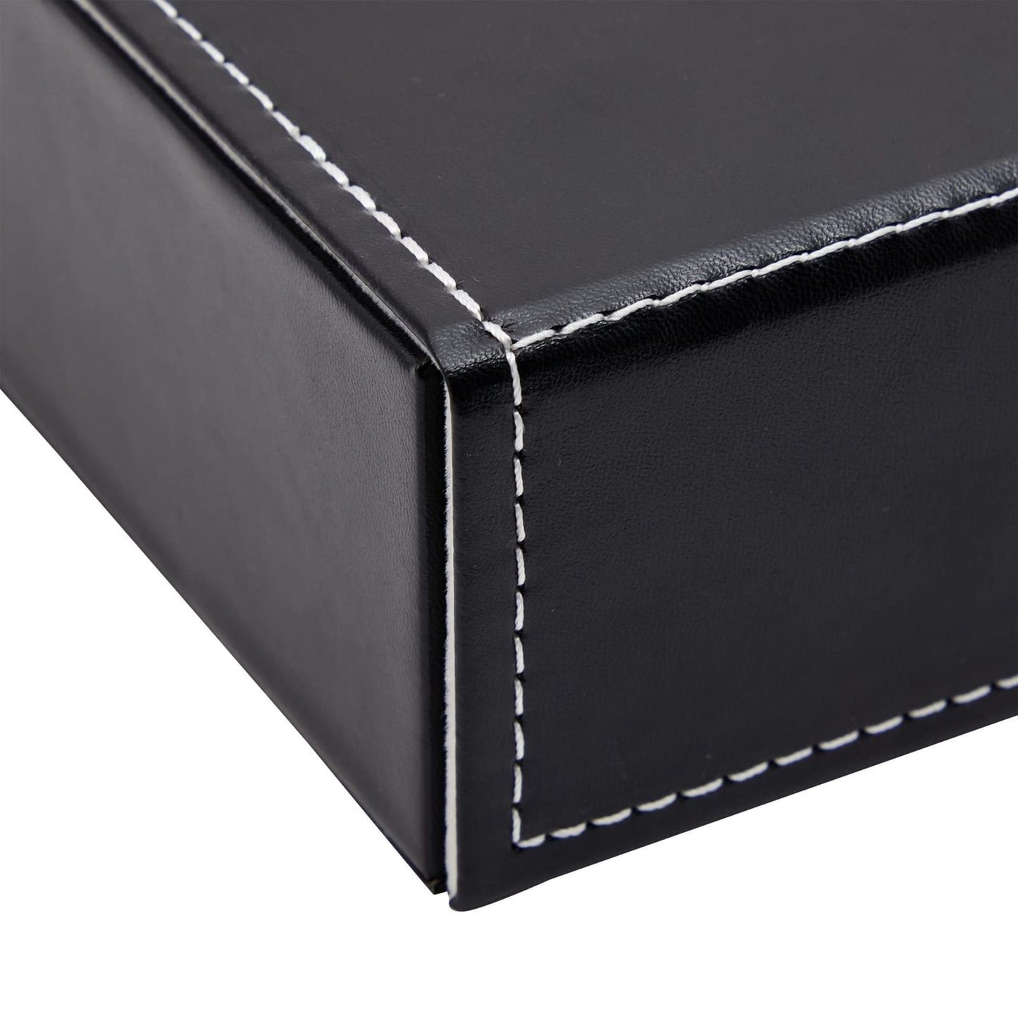 Juvale Glasses Case Organizer - 8-Slot, 12.6 x 9.8 x 2.5 in, Black Faux Leather - Sunglasses Storage & Holder for Nightstand & Desk - Flip-Top Display Case
