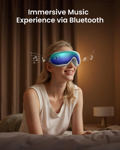 RENPHO Eyeris 1 Eye Massager with Remote, Birthday Christmas Gifts for Women Men Her Him, Sleep Mask with Heat, Compression, Headache Massager Scalp for Strain Relief, Migraine Relief, Reduce Stye Eye