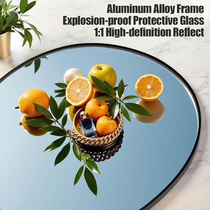 Arched Full Length Mirror, 71"x30" Free Standing Floor Mirror, Modern Full Body Mirrors with Stand, Wall Mirrors with Aluminum Alloy Frame for Bedroom,Living Room, Black